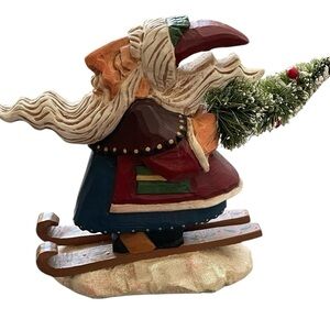 David Frykman The Portfolio 1998 DF 1325 Santa On Skis Unique Holiday Christmas